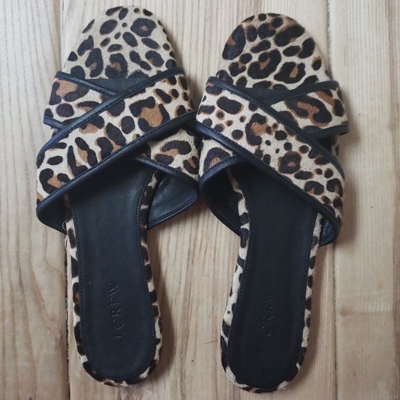 NWOT Leopard Cora crisscross sandals - Picture 2 of 4